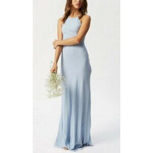 New Flynn Skye Anastasia Maxi Dress Womens L Serenity Blue